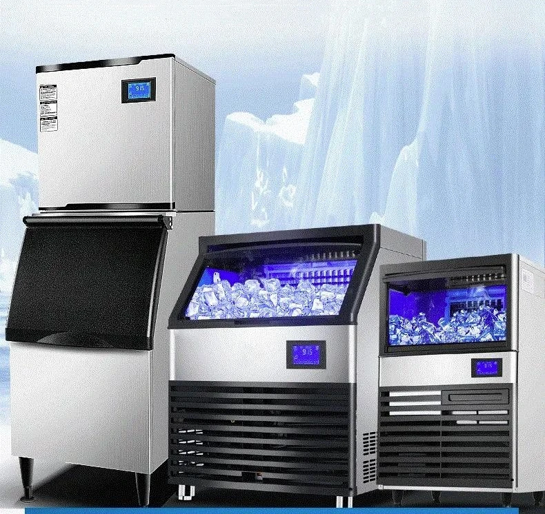 200kg Energy Save Low Noise Commercial Air Cooler Block Cube Ice Machine Ice Makers with Big Ice Storage Capacity in Coffee Shop