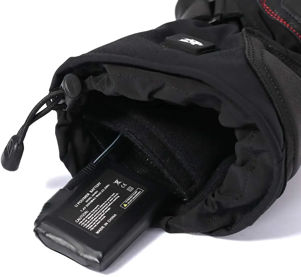 Penyelamat Penghangat Listrik Layar Sentuh Sarung Tangan Sepeda Motor Berpemanas Olahraga Hitam Isi Ulang Tahan Air