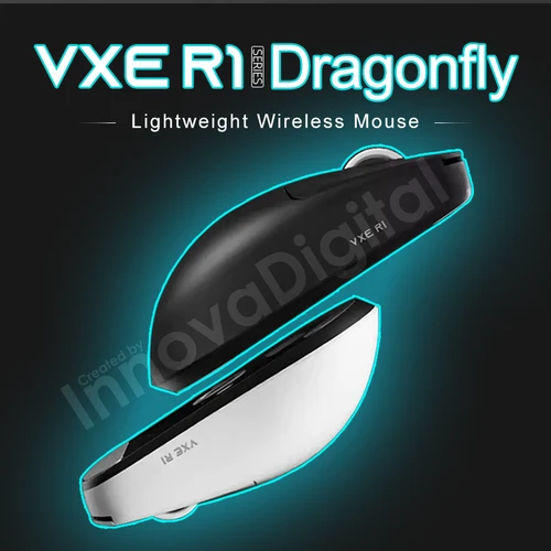 Imagen 1 del producto Mouse para Juegos ATK VXE Dragonfly R1 Pro MAX Esports, Ligero, PAW3395, Inalámbrico 2.4G, R1 SE Plus, Bluetooth, FPS, Recargable