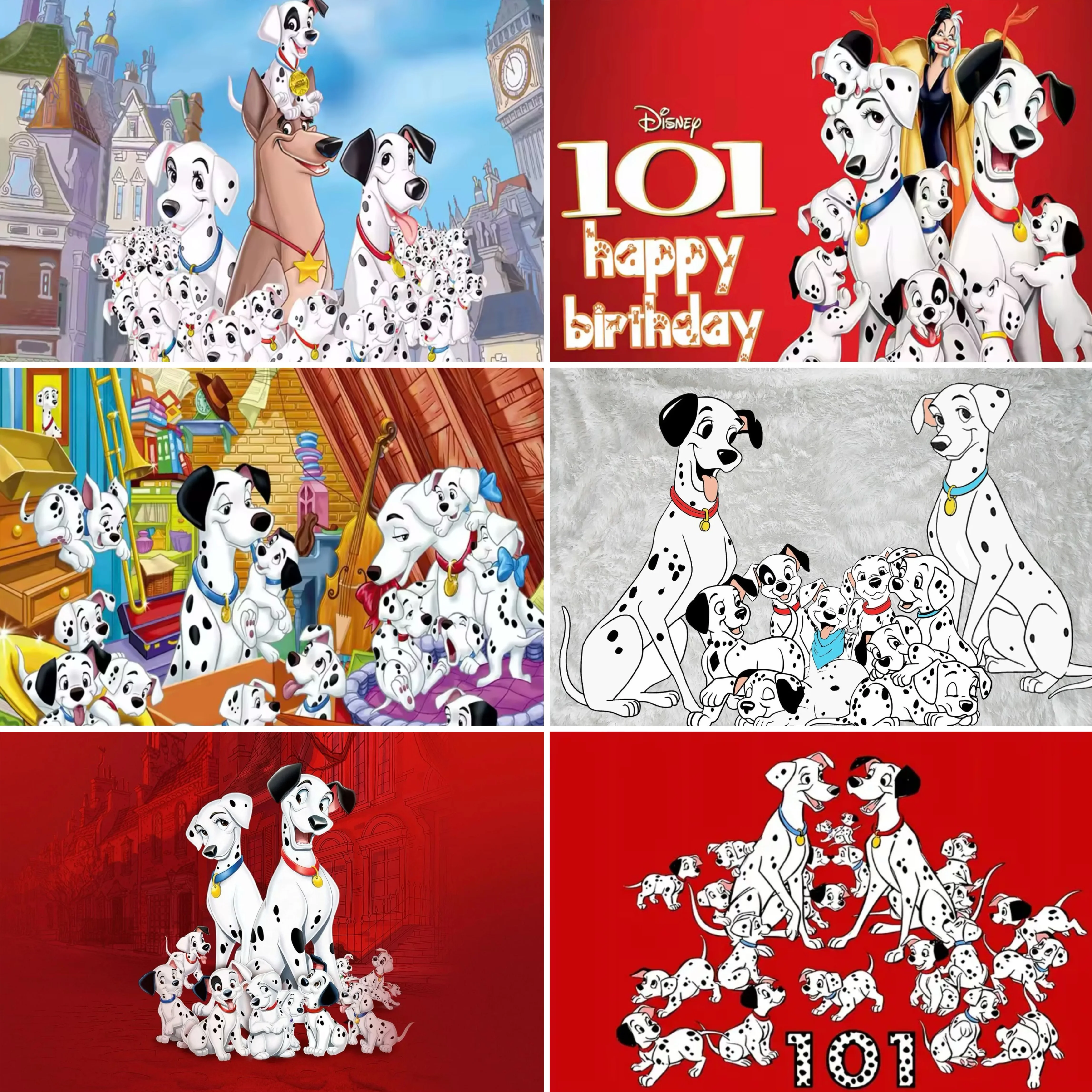 

Disney 101 Dalmatians Dog Theme Birthday Party Poster Backdrop Cake Table Decoration Backdrop Photography Prop Kids Gift