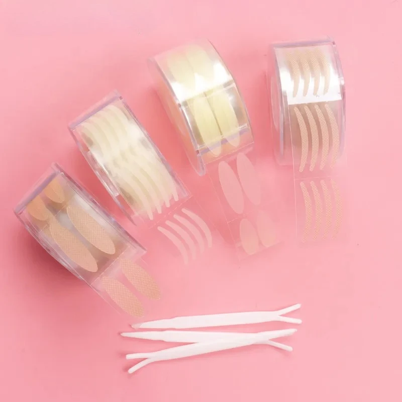 เทปติดตา 600 ชิ้น/กล่อง ขนาด S/L สีใส/เบจ แบบใส มองไม่เห็น ใช้สำหรับแต่งหน้า เทปติดตาแบบใหญ่ แบบพับสองชั้น ติดเองได้