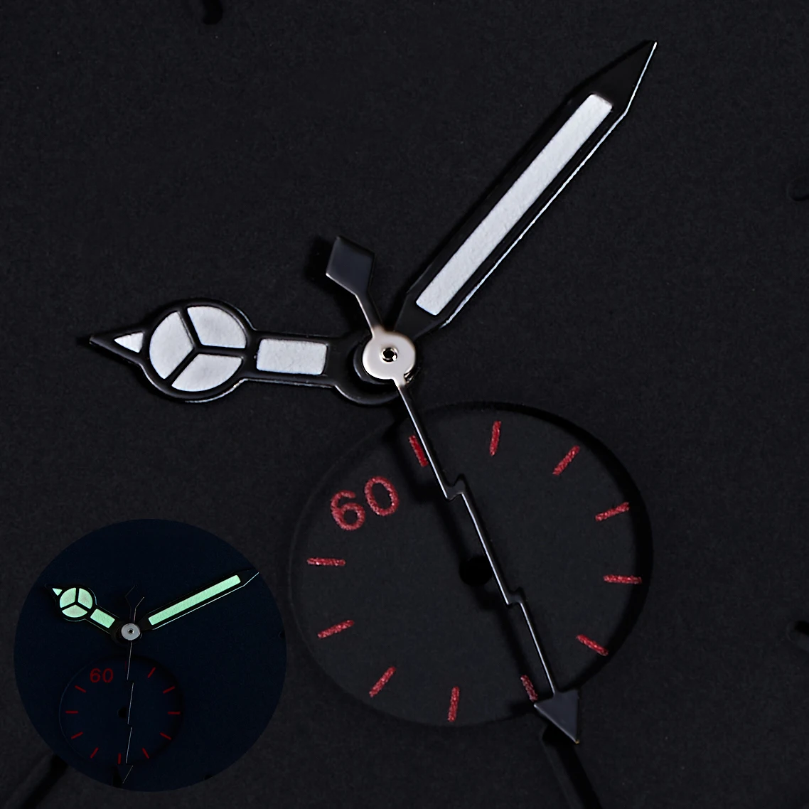 Green Luminescent Black Silver Orange Green Edged Watch Hands Accessories for NH35 NH36/4R/7S  Movements Compatible Watch Parts