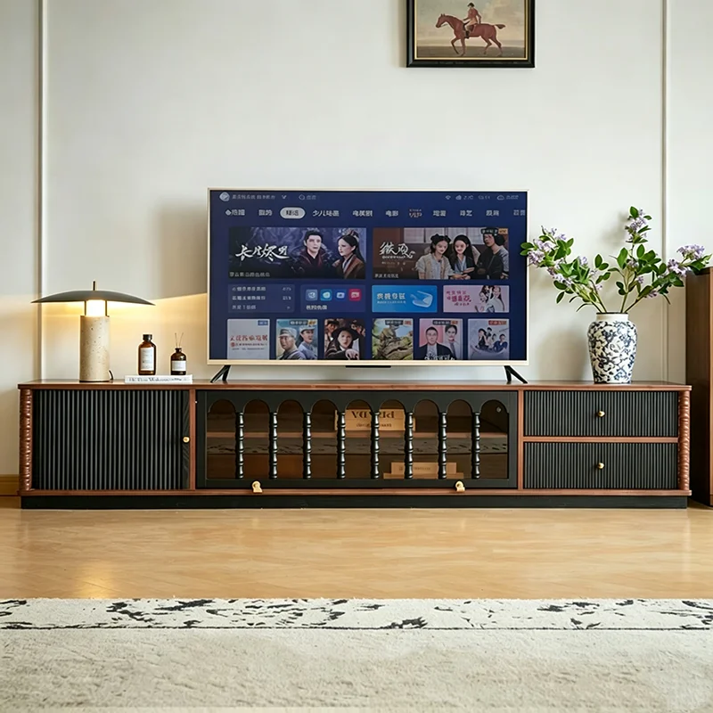Elegant Classic Tv Cabinet Aesthetic Premium French Vintage Tv Cabinet Floor Luxury Meuble Télévision Salon Furniture For Home