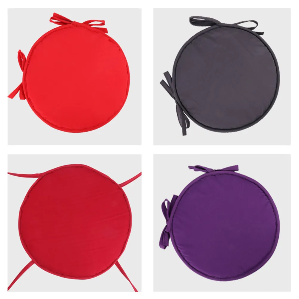 1Pcs Dark Red Round Seat Cushion Thickened Diameter 30Cm Sponge Cushion for Chair Sofa Dining Office Restaurant Seating