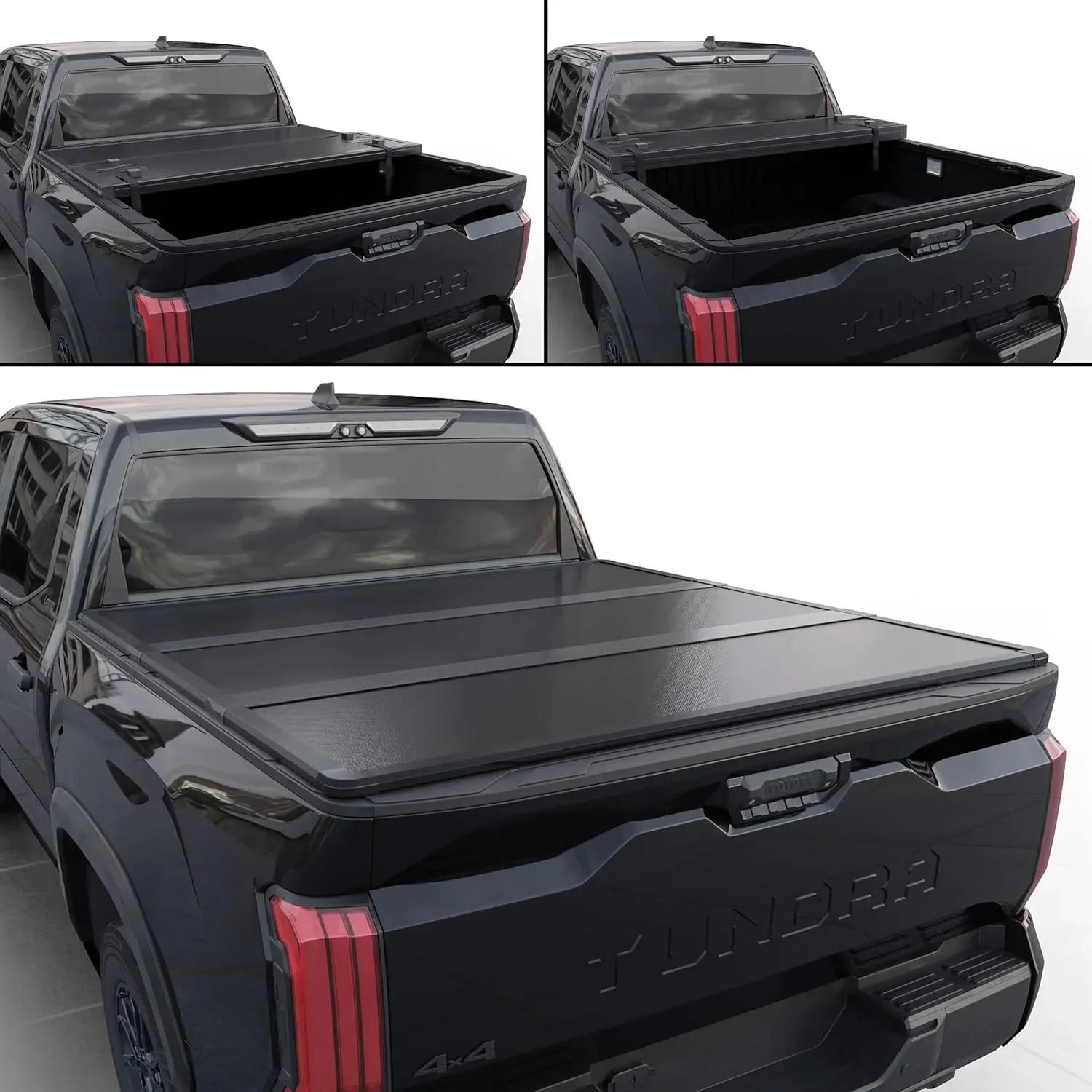 Hard Tri-Fold Truck Bed Tonneau Cover Compatible with 2022-2026 Toyota Tundra 5.6ft Bed w/OE Rail System (66.7