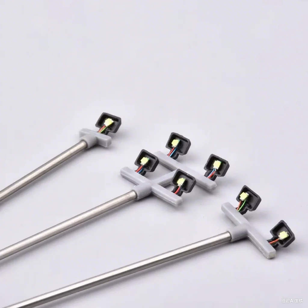 1:87 Miniature Lighted Lamp Post HO Scale LED Stadium Lights for Football Court Model Train Accessories Building Diorama Garden