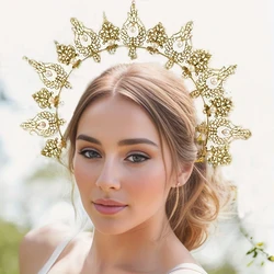 Baroque Notre Dame Halo Crown Headband Dance Performance Costume Vintage Hair Accessories