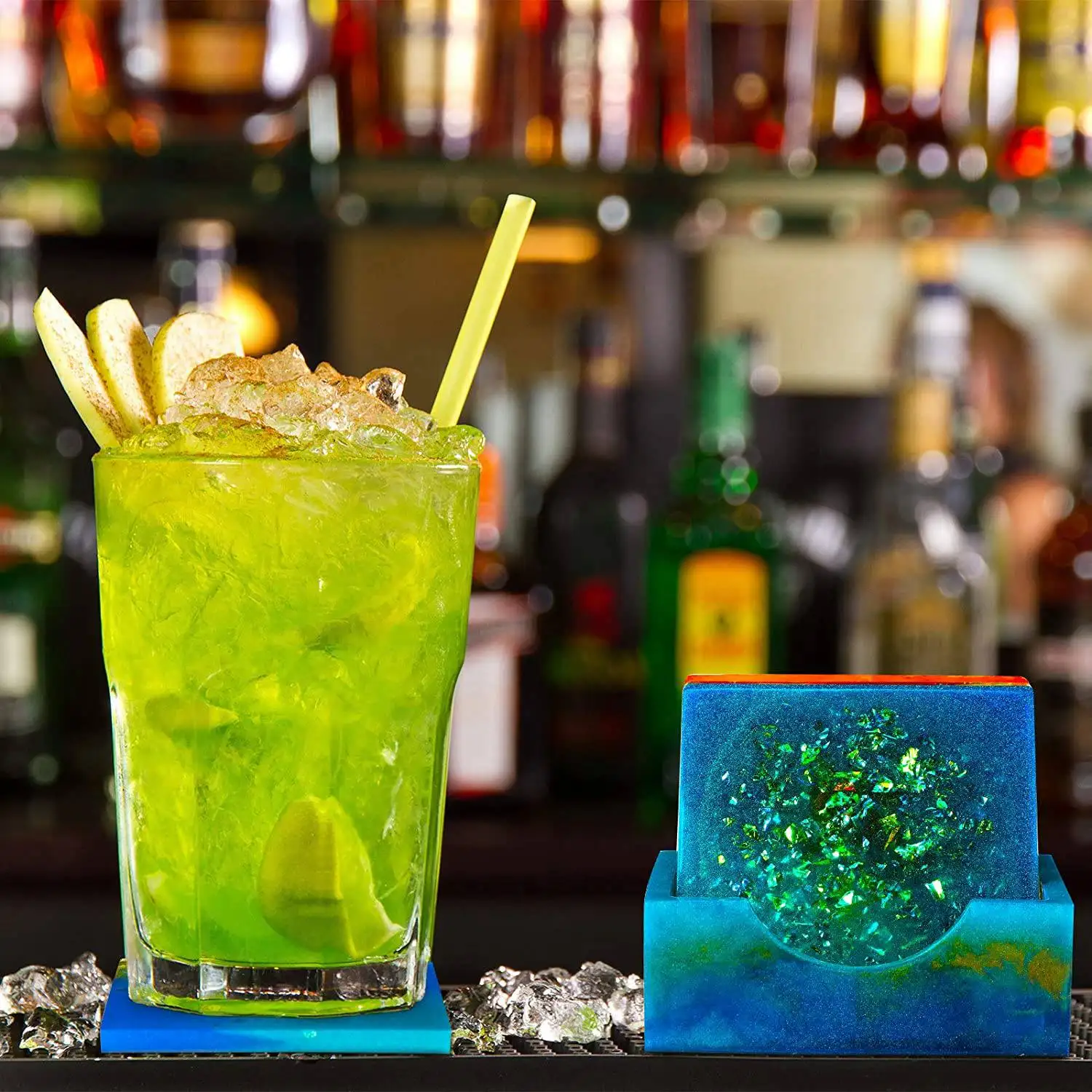 Untersetzer Harz Formen Set Silikon Untersetzer Aufbewahrung sbox Form in Rechteck runde Epoxy Gussform für DIY Kunst handwerk