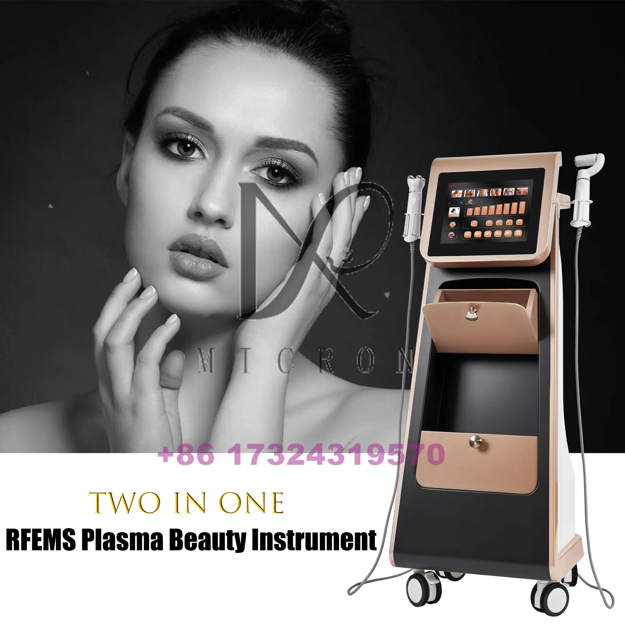 

Dual RFEMS & Plasma Beauty Instrument 10.4 Inch Touch Screen - Collagen Boost Skin Care Salon/Home Use