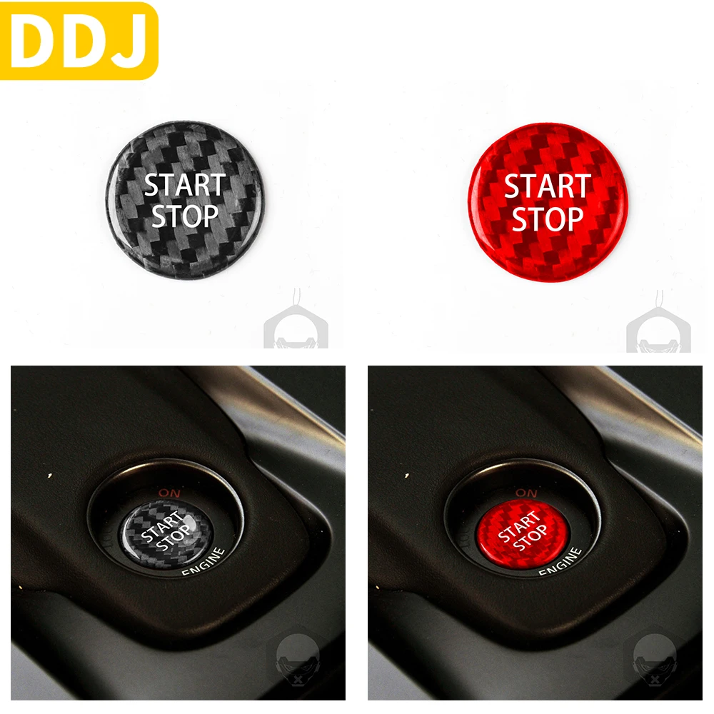 

For Nissan GTR R35 2008-2015 Accessories Carbon Fiber Interior One-button Start Button Cover Trim Sticker Modification Decoratio