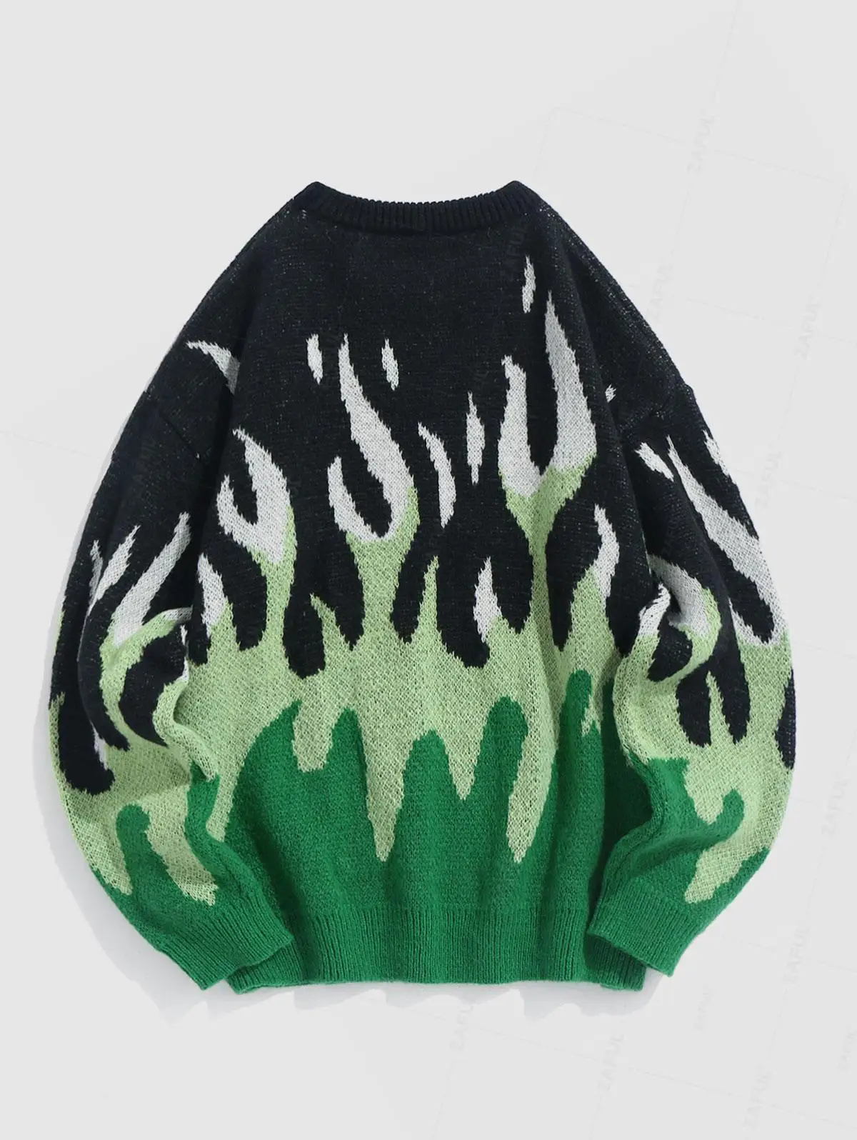 Estetyczny sweter ZAFUL Fire Flame Graphic Y2K