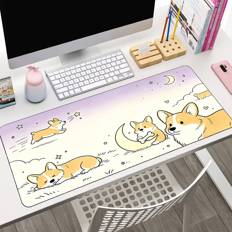 Computer Mouse Pad Gaming Mouse Pad Pc Accessories Cute corgi Chai Dog Office Desk Mat Large Mouse