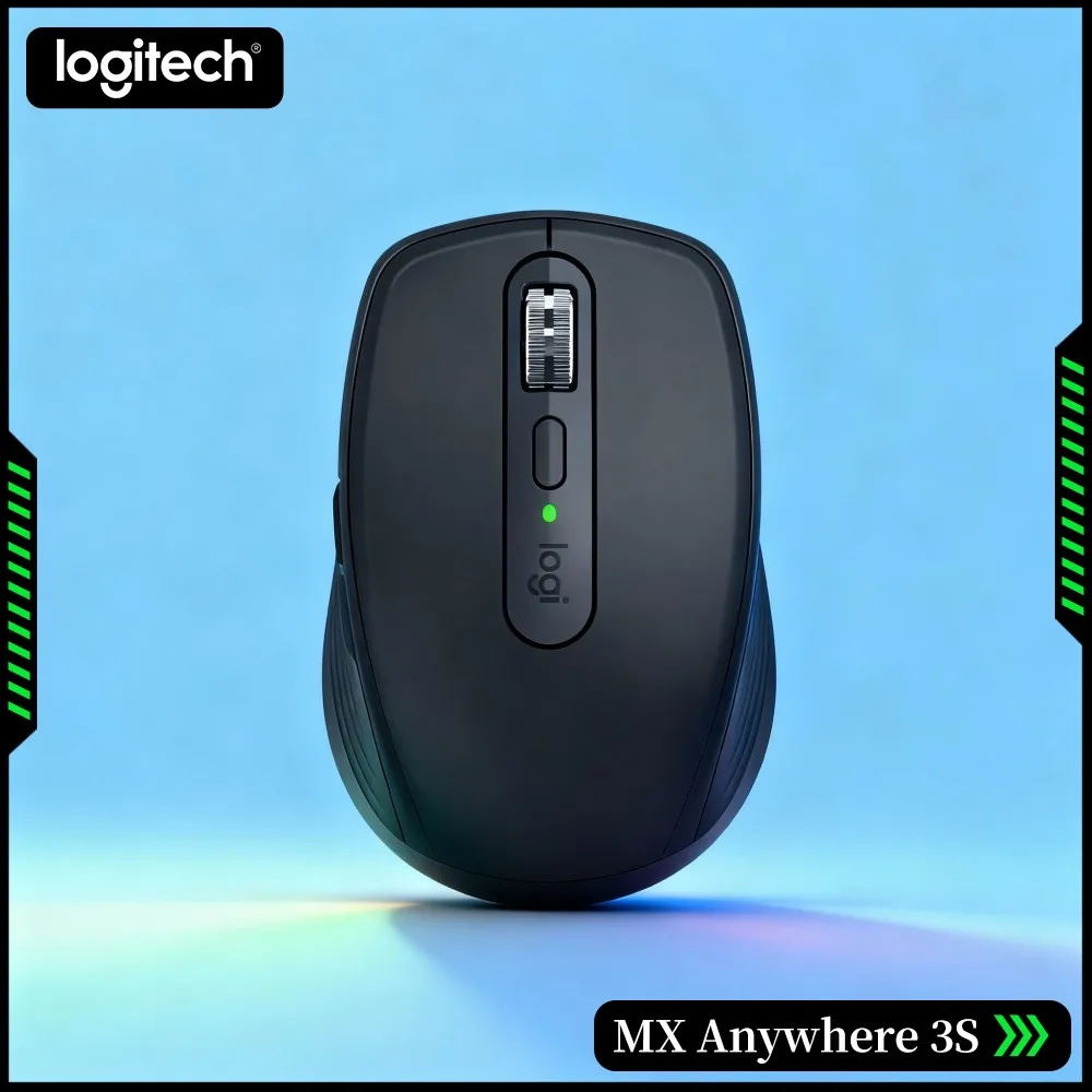 Ergonomic MX Anywhere 3S Mouse - Darkfield 8K DPI, Precision Control, Suitable For Online Teaching Stream & Home Office