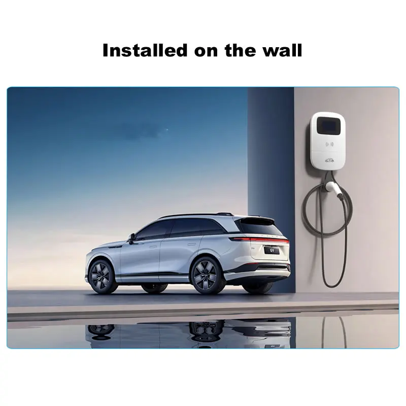 JIGU Type2 Electric Vehicle Charging Station 3 Phase 380V Type 2 EV Charger Charger APP WIFI 22KW Wallbox 5 meters Electric Car