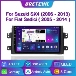Android Car Radio For Suzuki SX4 2006 - 2012 Fiat Sedici 2005 - 2014 Multimedia Video Player Carplay gps Navigation Touch Screen