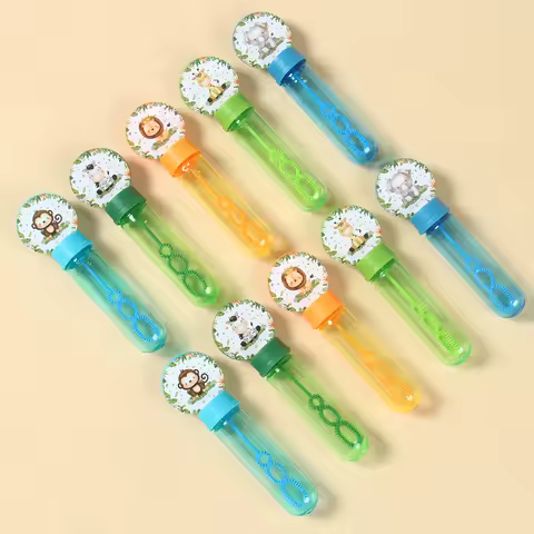 Jungle Animals Sticker Bubble Wand Jungle Safari Happy 1st Birthday Party Decoration Kids Favors Baby Shower Gift Bubble Bottle