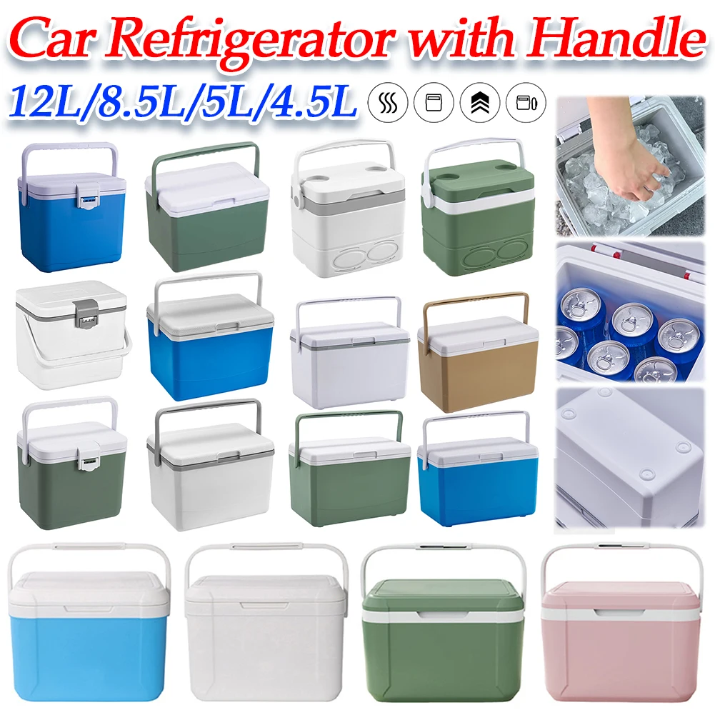 5/4.5L Camping Car Refrigerator with Handle Mini Freezer Fridge Heat Preservation Food Storage Cooler Box for Camping Tailgating