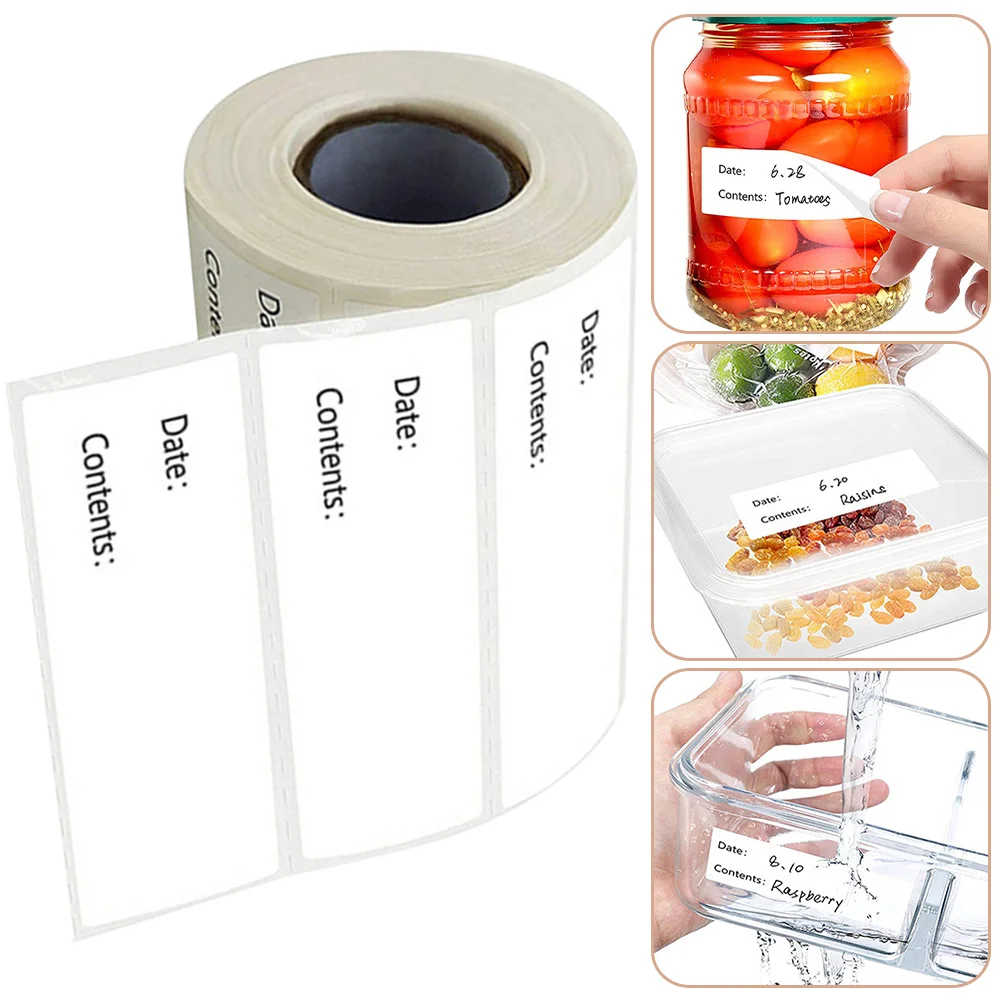 

1 Roll Blank Food Labels Stickers Portable Bottle Label Sticker For Kitchen Pantry Storage Date Marking Breast Milk Jar Freezer
