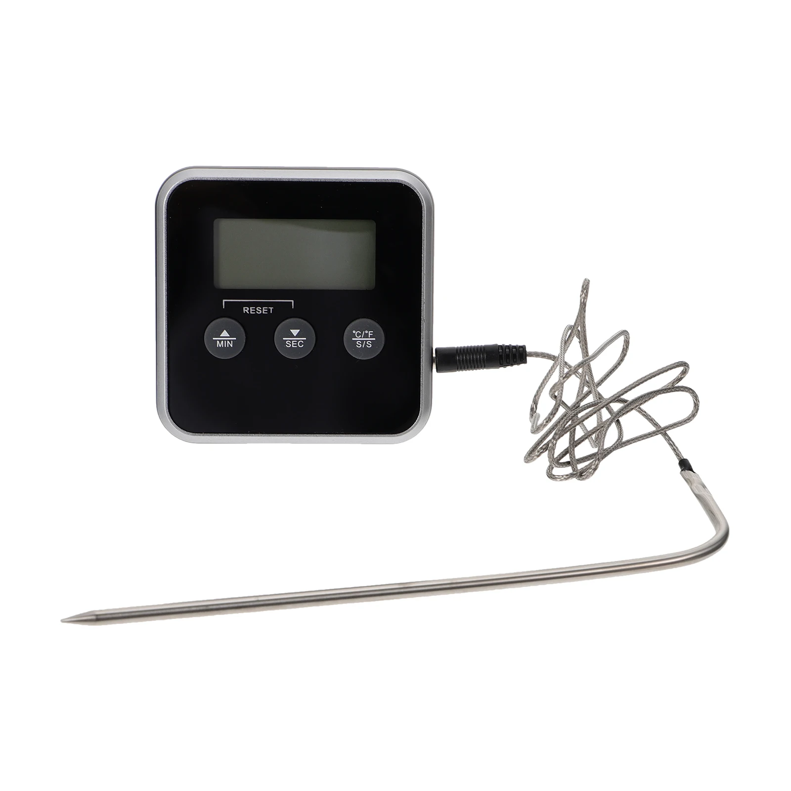

Digital Cooking Thermometer Magnet Back Timer Function Wall Mountable Meat Bbq Food Alarm Grilling Baking Switch Celsius