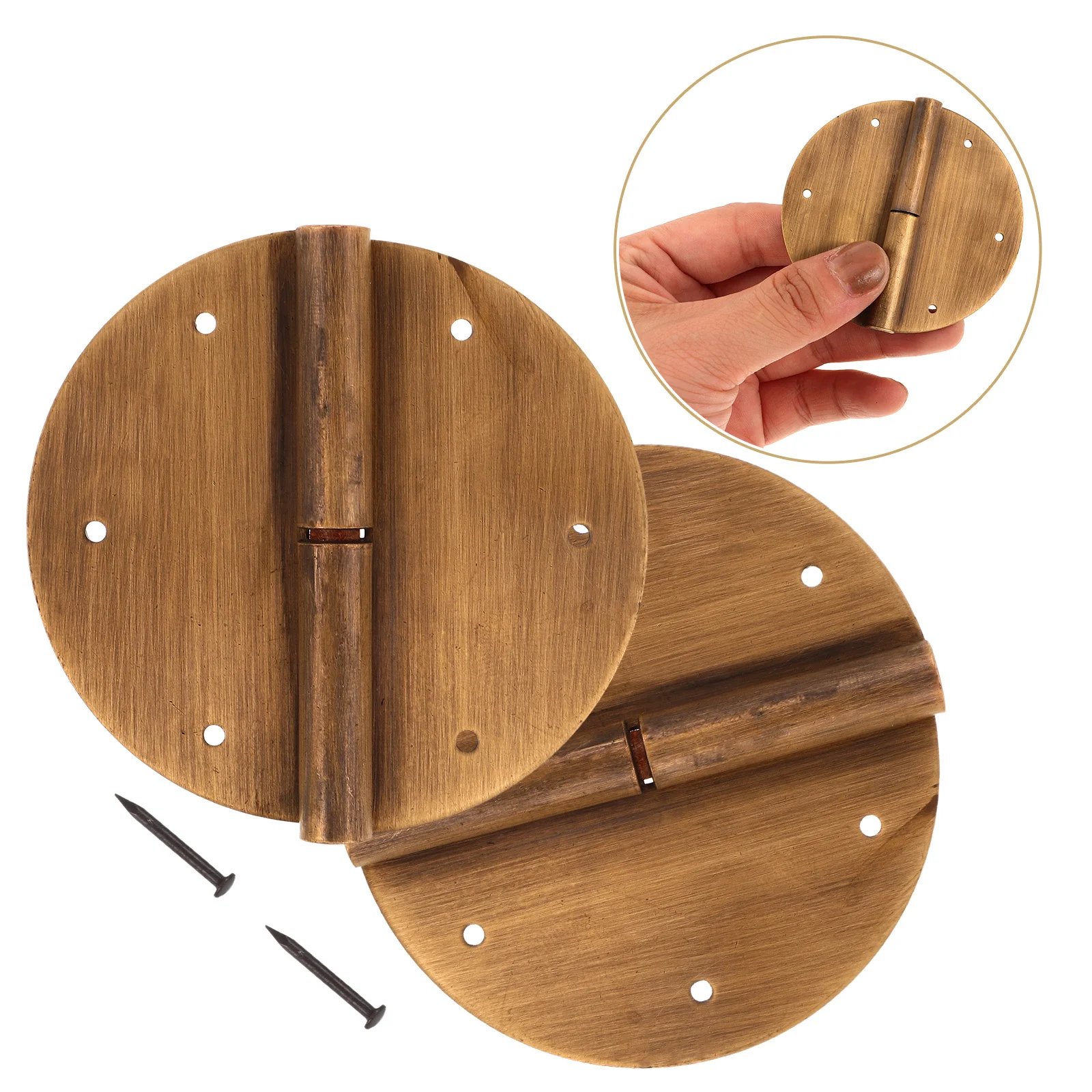 

2Pcs Chinese Style Wardrobe Cabinet Hinges Heavy Duty Thickened Brass Easy Installation Detachable Smooth Operation Durable