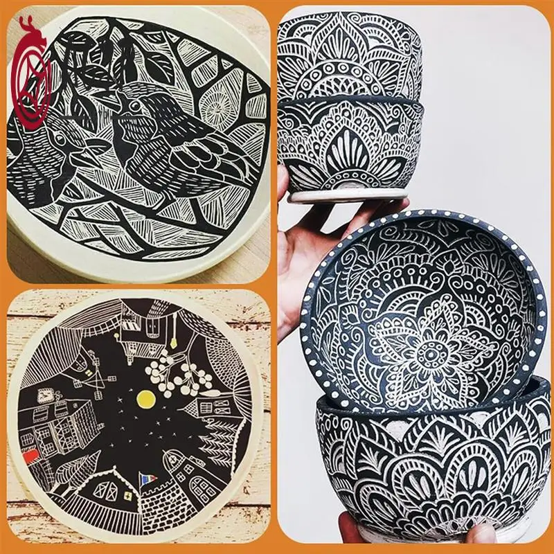 

A67P-Clay Pottery Sculpting Tools Set Pottery Clay Sculpture Caving Scraper Craft Modelling Tools