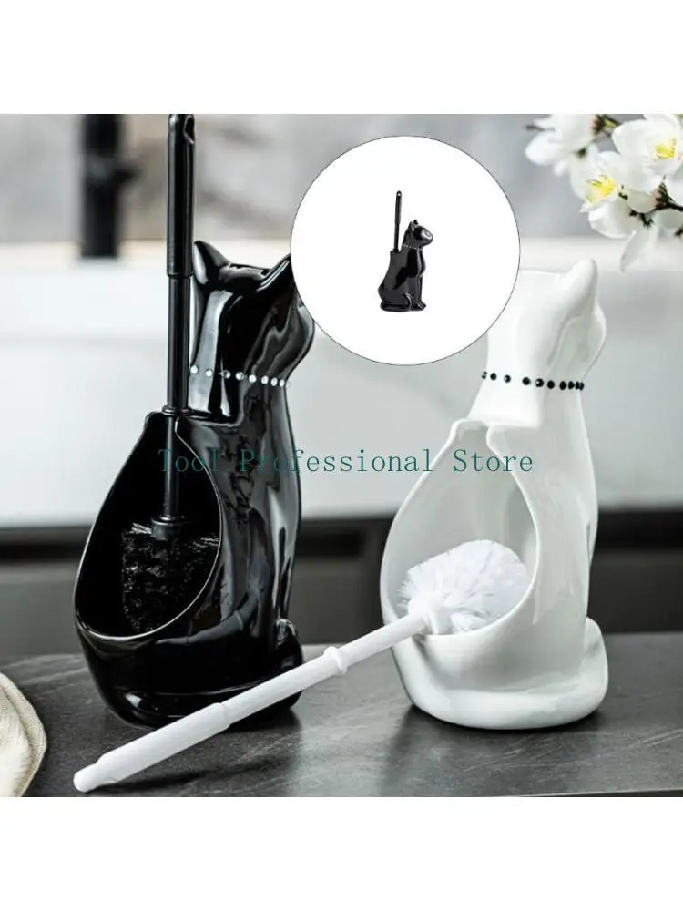 Brosse support pour cuvette toilette autoportante 57QF, brosse nettoyage toilette à poils souples