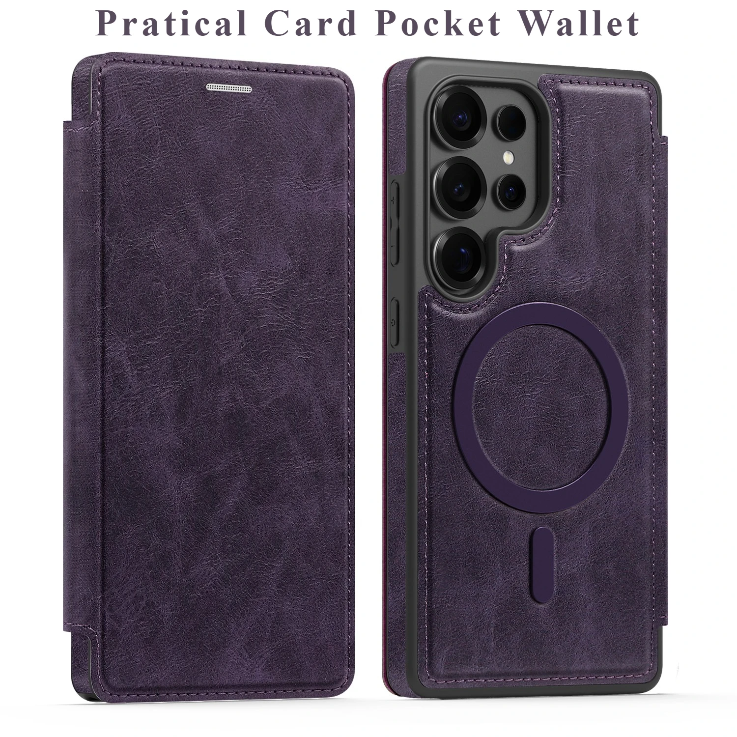 

Lingdun Magnetic Business Leather Wallet Case For Samsung Galaxy S25 S24 S23 S22 Plus Ultra S24FE S25EDGE Card Solt Flip Cover