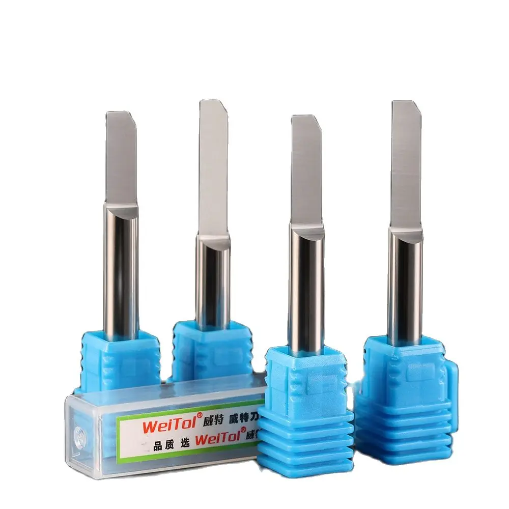 

Weitol 2pcs 6mm shank carbide half straight bit router bit engraving cutter for PVC/MDF/two color plate