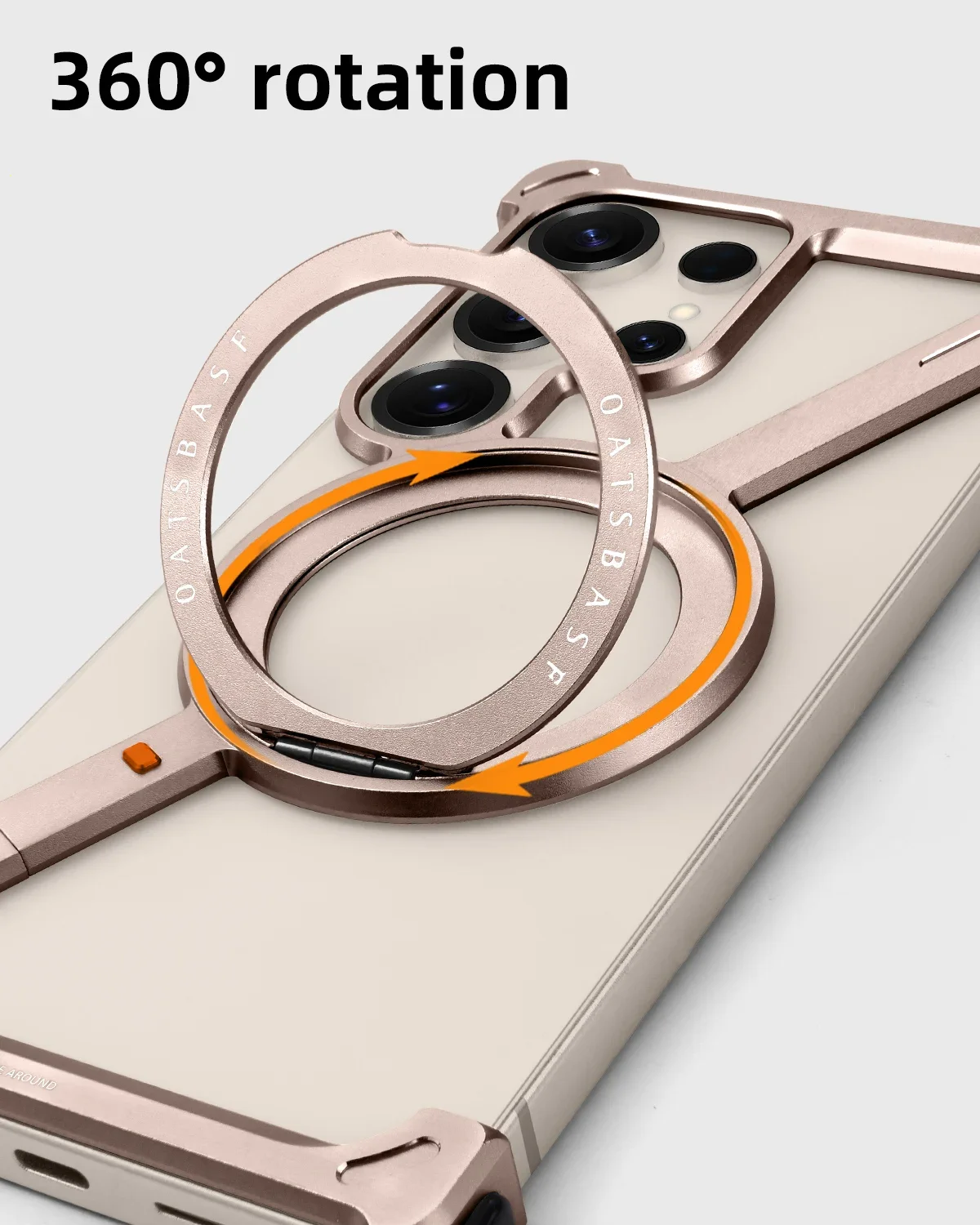 Metal Frameless Phone Case for Samsung Galaxy S26 S25 S24 Ultra with Stand 360° Rotation Magsafe Bumper Protective Cover