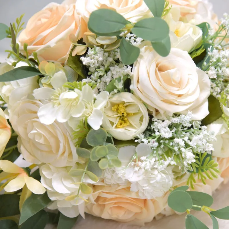 Bouquets de Mariage pour Demoiselle d'Honneur, avec Charnière en Cascade, pour Cérémonie de Mariage, Décor de la Journée de Léon, pour la Douche des Patients