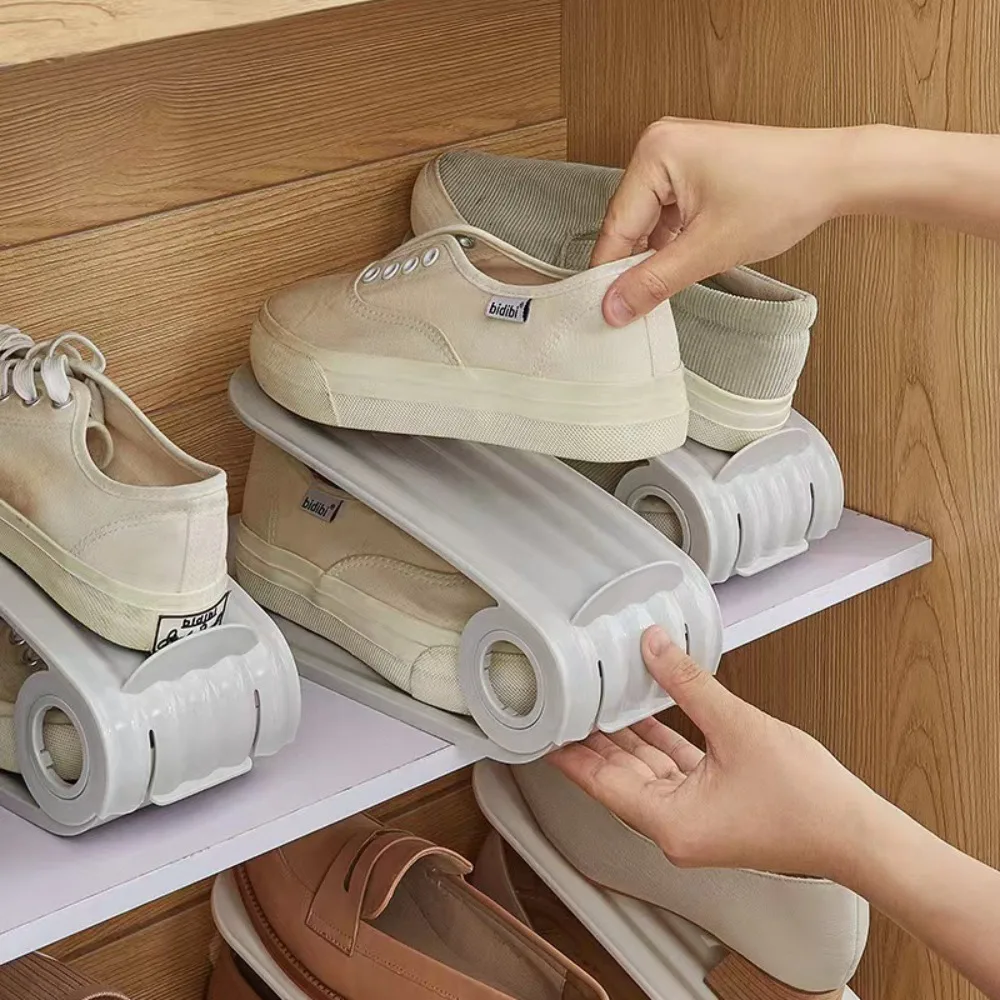 Multi Functional Double-layer Adjustable Shoe Rack, Foldable Double-layer Shoe Holder, Space Saving Shoe Storage Artifact