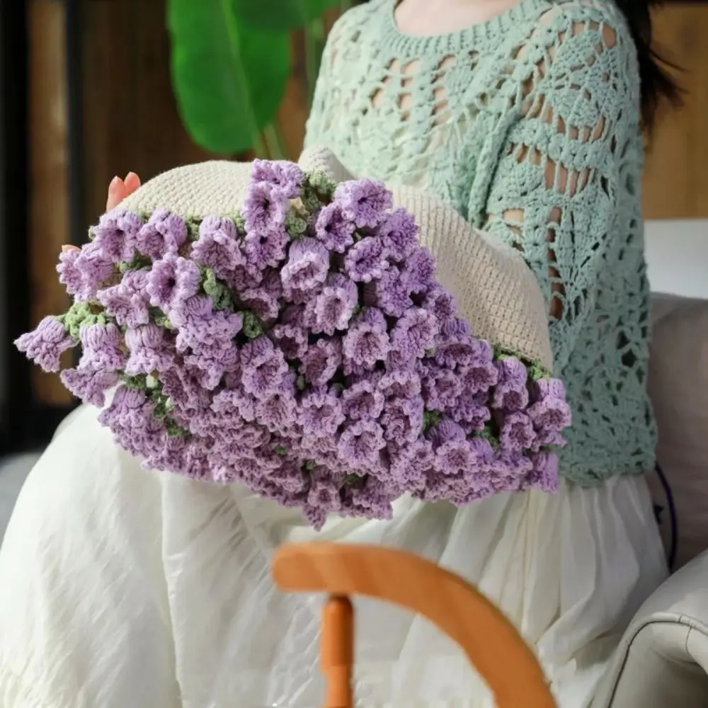 Creative 60cm Flower Bouquet Blanket Finished Product Crocheted Sunflower Blanket Nap Blanket for Girlfriend