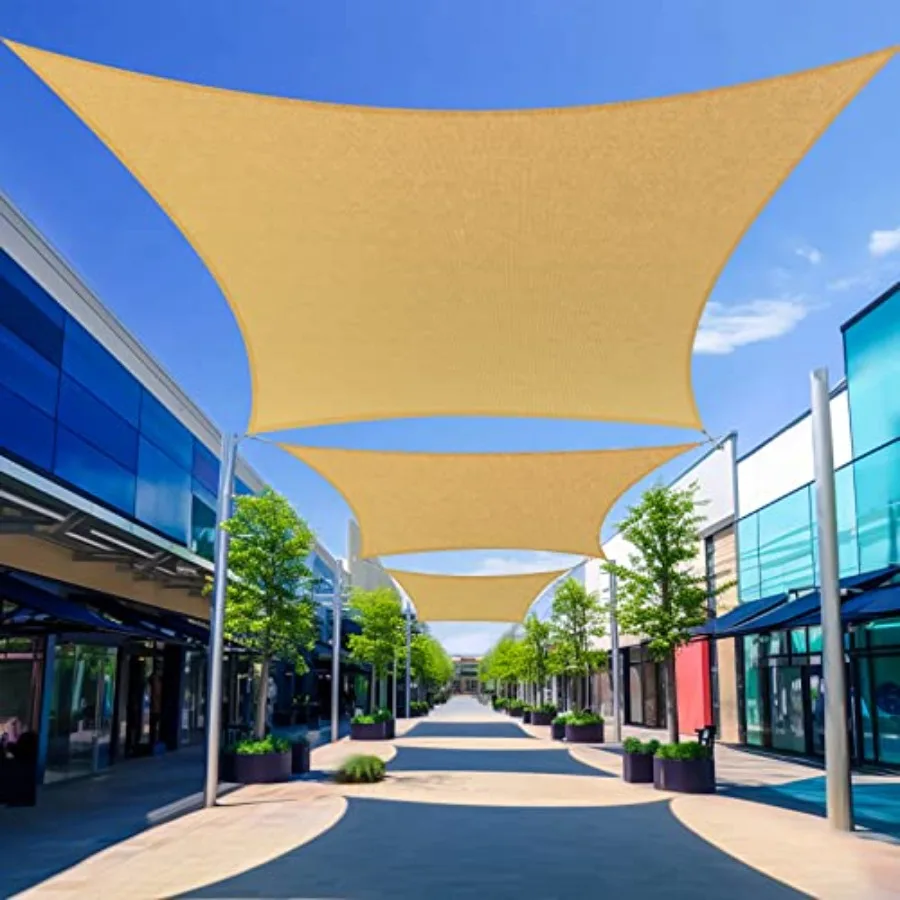 

Shade Sail 10'X20' Rectangle Sand Breathable UV Block Outdoor Canopy for Backyard Patio Pergola Garden Deck We Make Custom Size