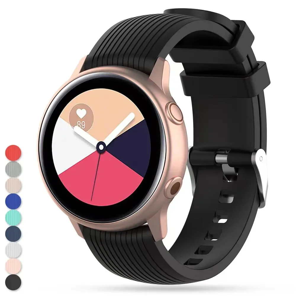 20mm Silicone Strap For Samsung Galaxy Watch 4/5/6 40mm 44mm Active 2/Huawei watch GT2 Bracelet Correa Amazfit Bip/GTS Wristband