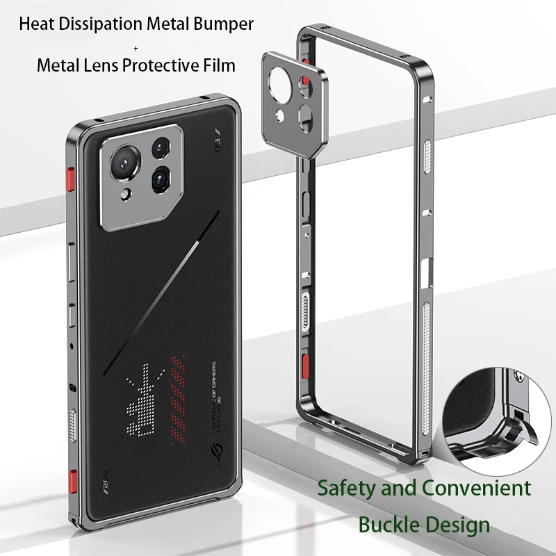 

Aluminum Alloy Cooling Bumper Case For ASUS ROG Phone 9 8 Pro Metal Frame Heat Dissipation Protective Hard Back Bumpers