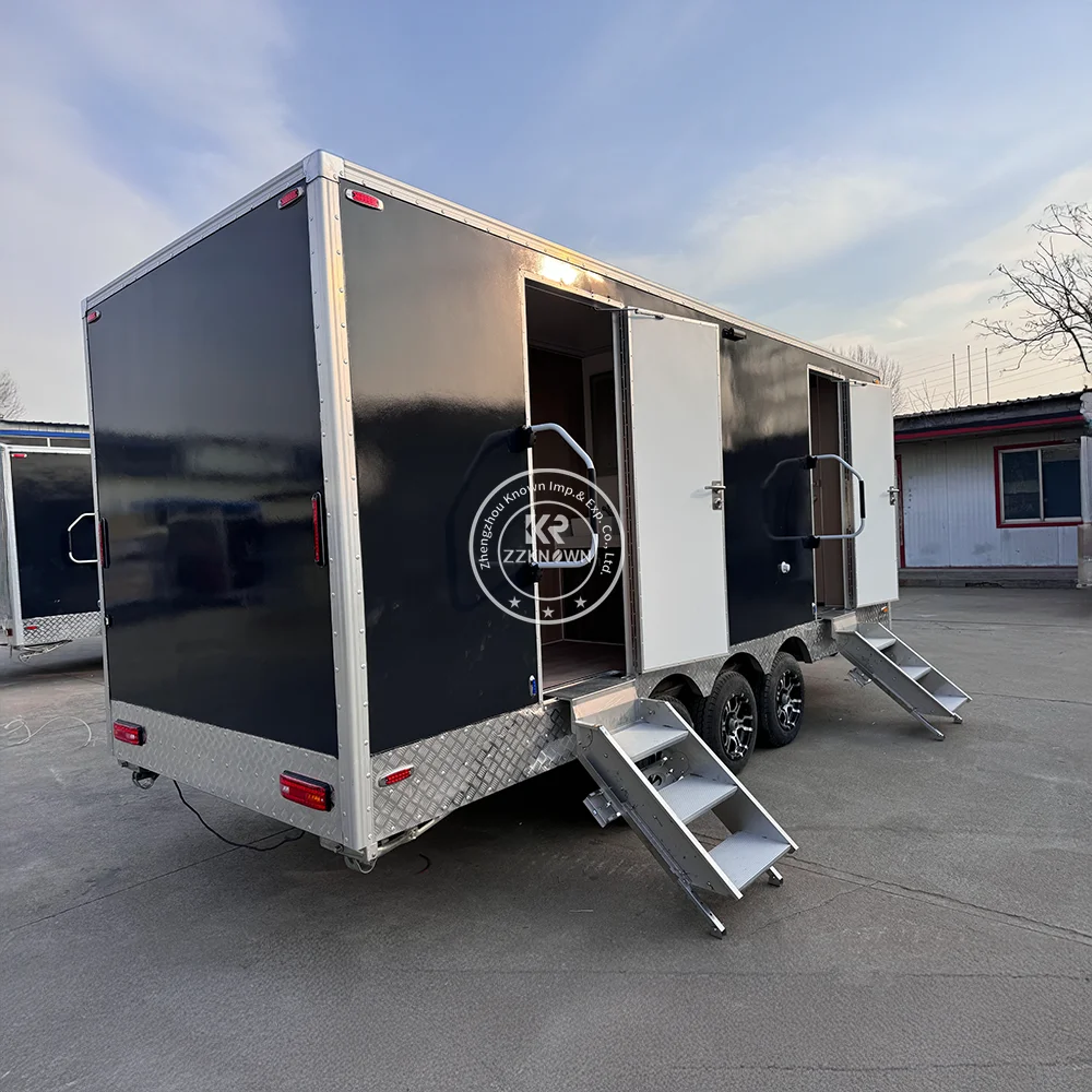 

Modern Mobile Portable Restroom Trailer with Shower Port Potty Outdoor Luxury Restroom Toilet Trailer for Parks