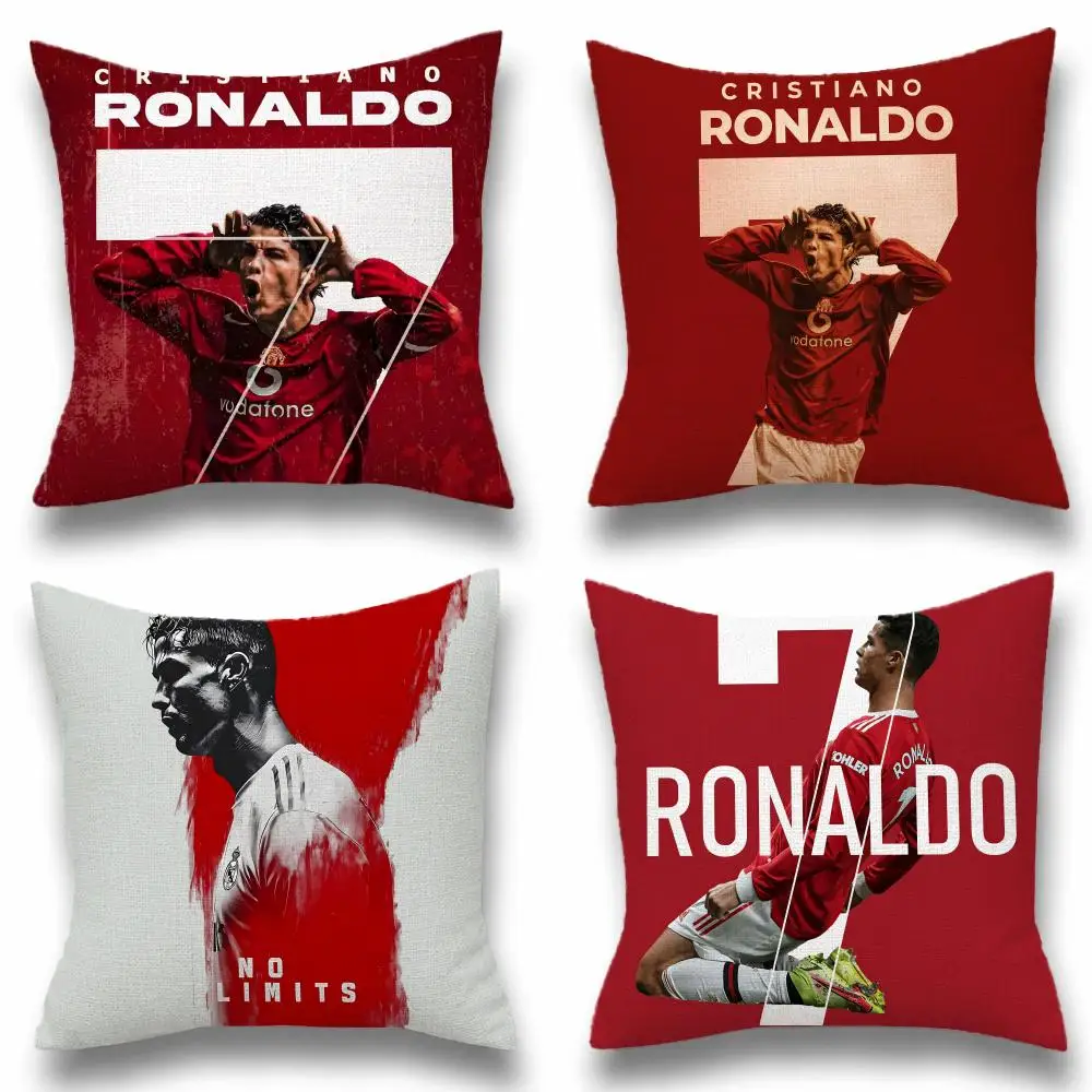 Sports C-Cristiano R-Ronaldo Cushion Cover Natural Linen Breathable Cushion Covers Sofa Bedroom Decor Pillowcase