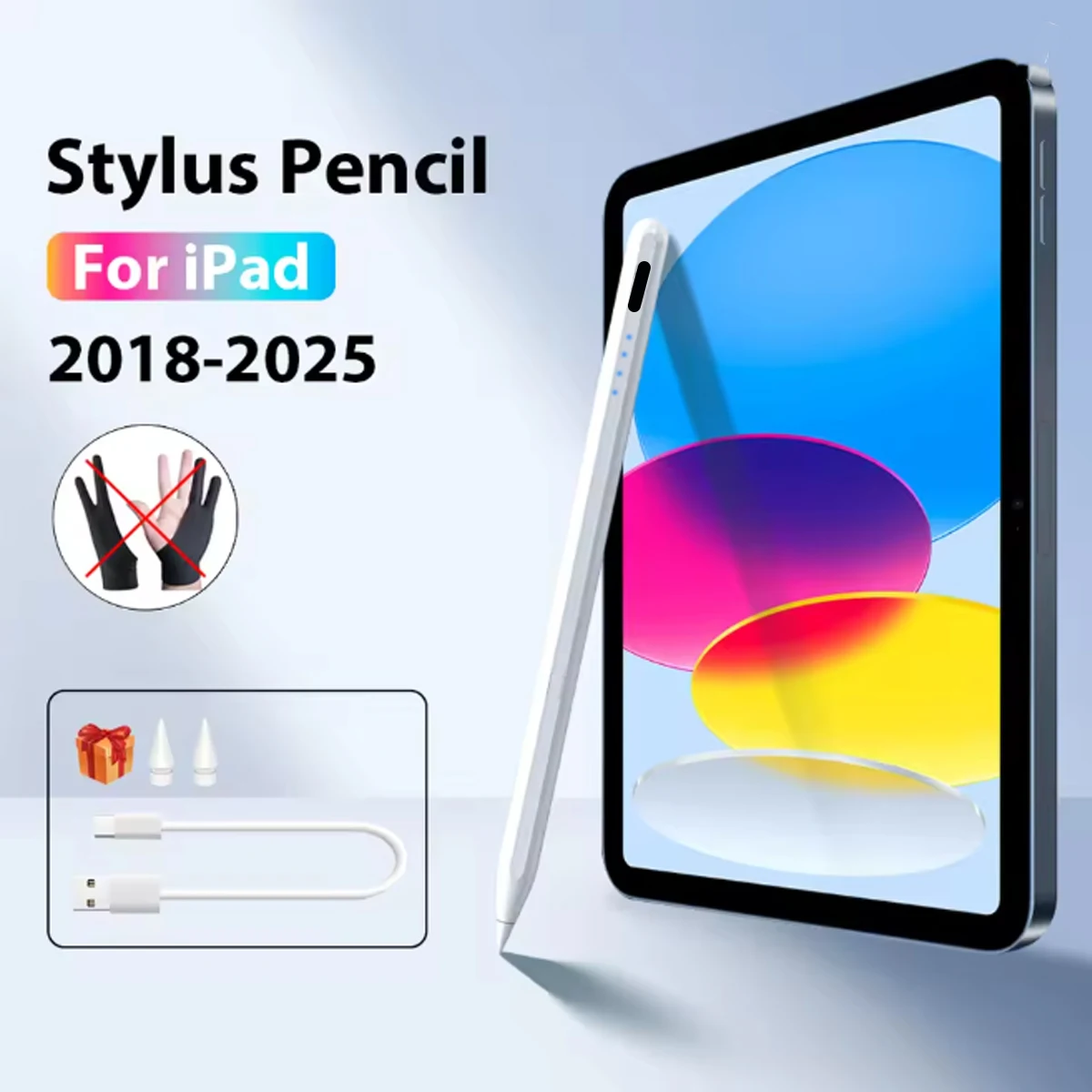 2018-2025年発売 iPad用スタイラスペン、急速充電対応マグネット式ペンシル（第1世代）、傾き感度とパームリジェクション機能搭載、iPad Air対応