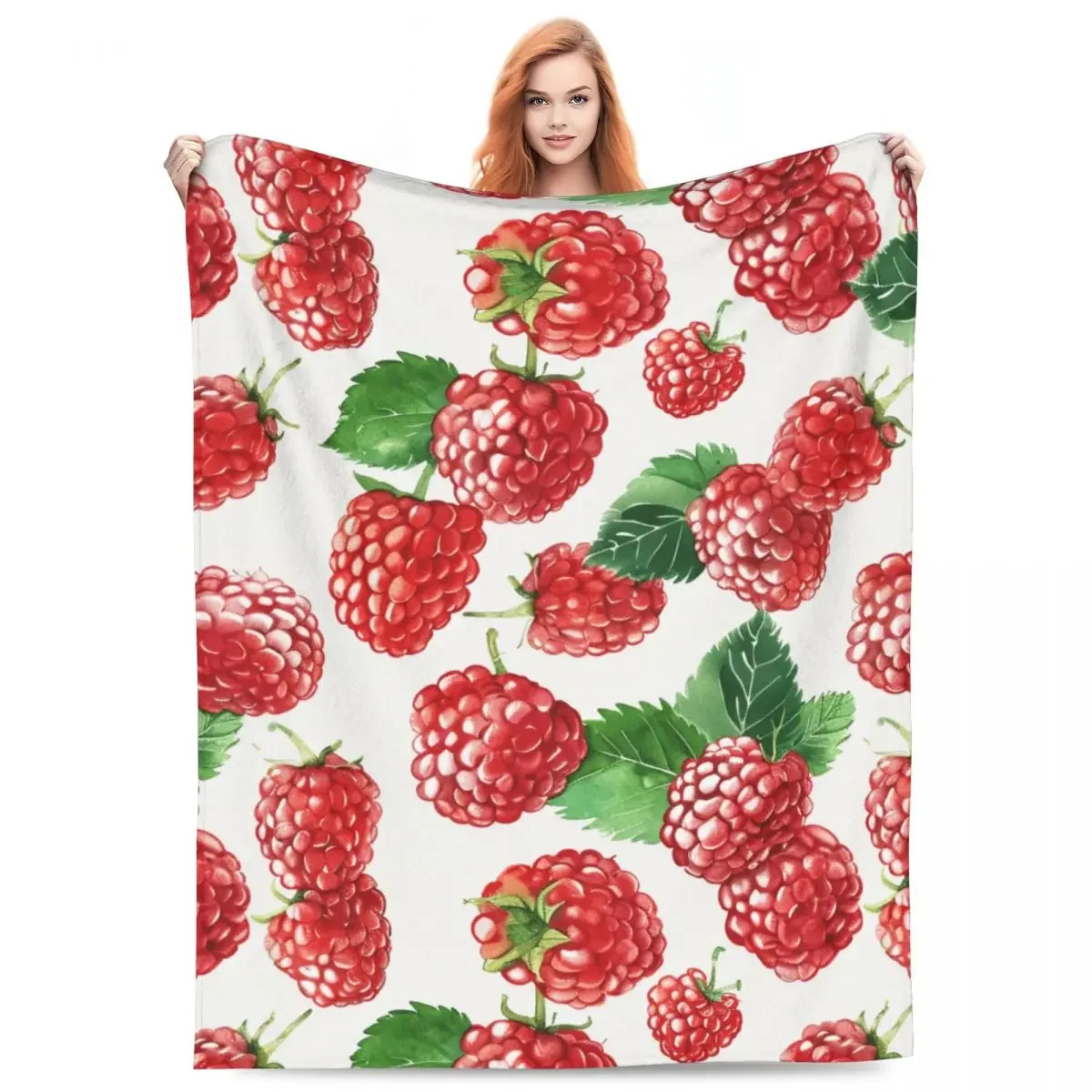 

Fluffy Custom Fleece Throw Blanket with Anime Design for Home Decor Red Mulberries
