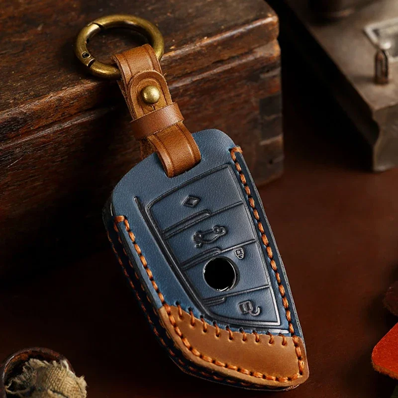 

Genuine Leather Handmade Car Key Cover Case Suit For BMW 2 3 5 7 Series X1 X3 X5 X6 G20 G30 G32 G11 G12 F48 G01 F15 F85 F16 F86