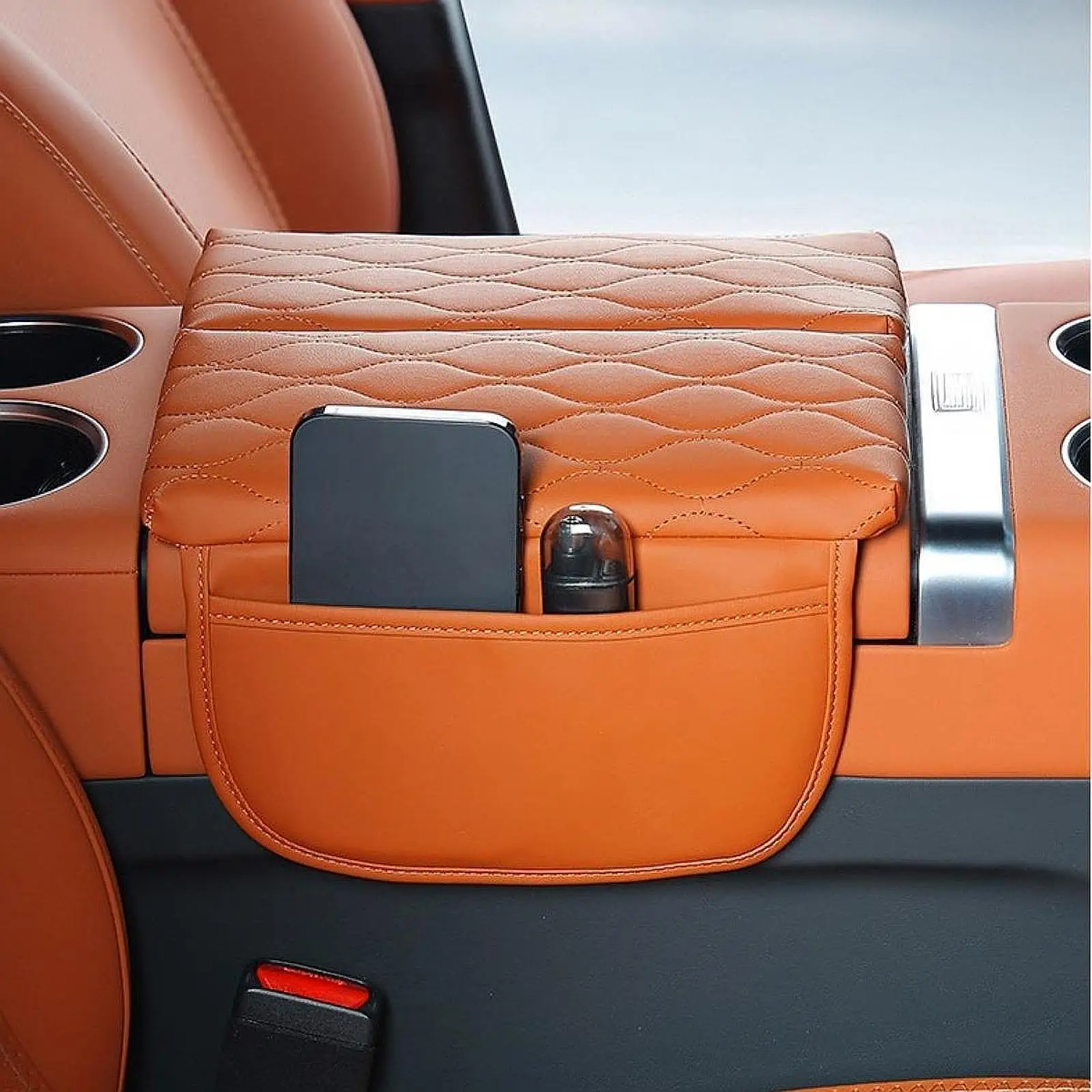 

Подушка на подлокотник автомобиля с карманами для хранения, искусственная кожа, усиленная поддержка локтя, защита от царапин, коврик для сиденья для Li Auto L6 L7 L8 L9