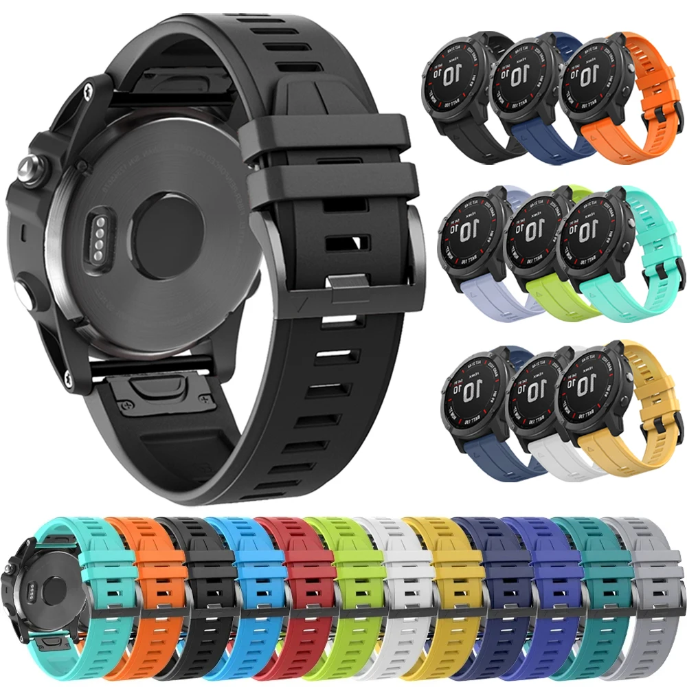 22MM 26MM Official Silicone Strap for Garmin Fenix 5X 5 Plus Fenix8 E 7X 7 6X 6 Pro Sapphire Smart Watch Band QuickFit Bracelet