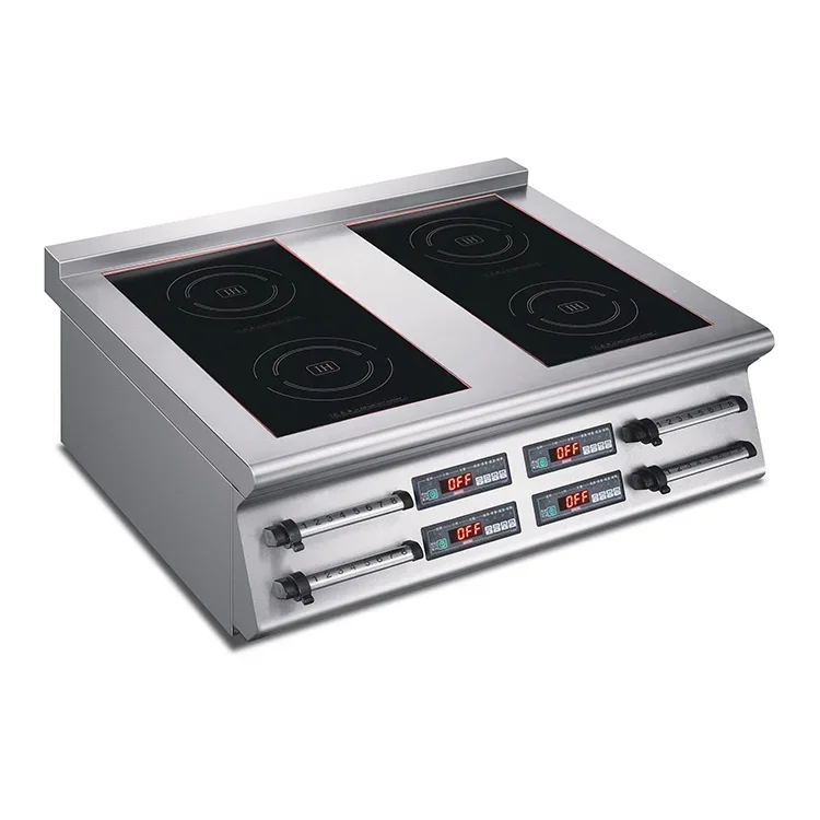 Commercial 4 Burner Induction Cooker High-power 3500W Hotel Restaurant Stainless Steel Electric Cooking Range Tabletop