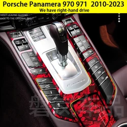 Suitable for 970 971 Interior Stickers, Forged carbon film for Central Control Gear Shift for Porsche Panamera 2010-2023