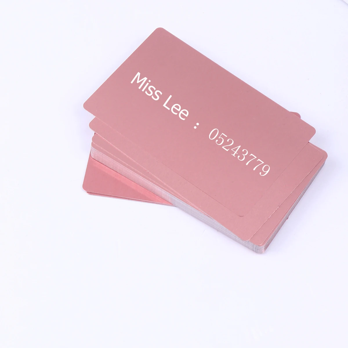 

50Pcs Thin Colored Anodized Aluminum Business Card Rose Gold DIY Engraver Cnc Machine Compatible Flexible Holder
