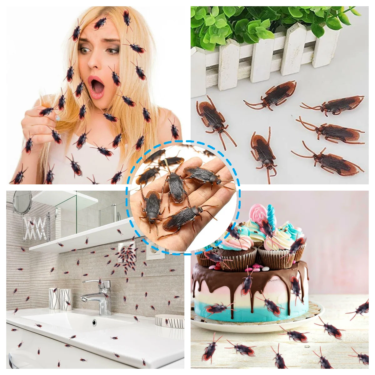 Lifelike Rubber Fake Cockroach Prop Joke for Halloween Prank Cosplay Party Horror Special Simulation