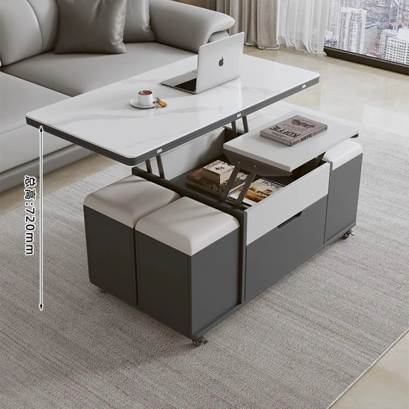 روك بلاطة رفع طاولة القهوة متعددة الوظائف المنزلية للطي طاولة شاي ضوء الفاخرة Mobili Per Il Soggiorno الأثاث