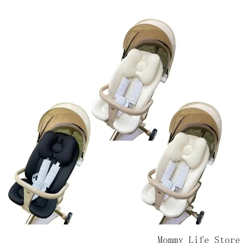 

2PCs Baby Strollers Cushion Replacement Soft Cotton Pad Shockproof Design with Headrest For Most Carriages