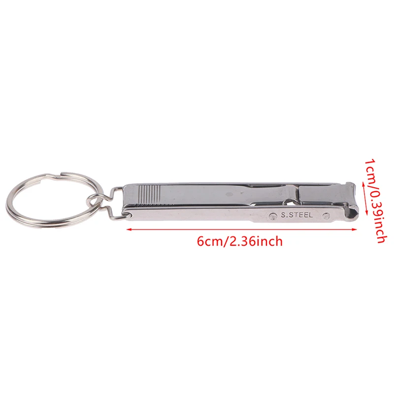 1PC Ultra-Thin Nail Clippers Collapsible Portable Travel Fingernail Keychain Nail Scissors Cutter Stainless Steel Manicure Tool