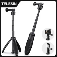 TELESIN Mini trípode/palo Selfie de liberación rápida portátil de longitud ajustable para GoPro Insta360 DJI Osmo Cámara de acción